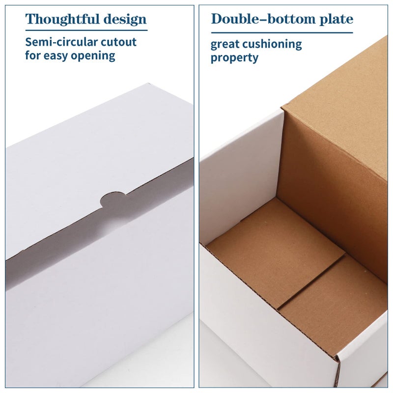 ZBEIVAN 6x4x4 White Shipping Boxes Set of 25  Corrugated Cardboard Mailer Boxes for Packaging Small Business Mailing Gifts - Image 4